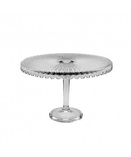 Plat à tarte sur pied en verre grand modèle 32x32x21cm