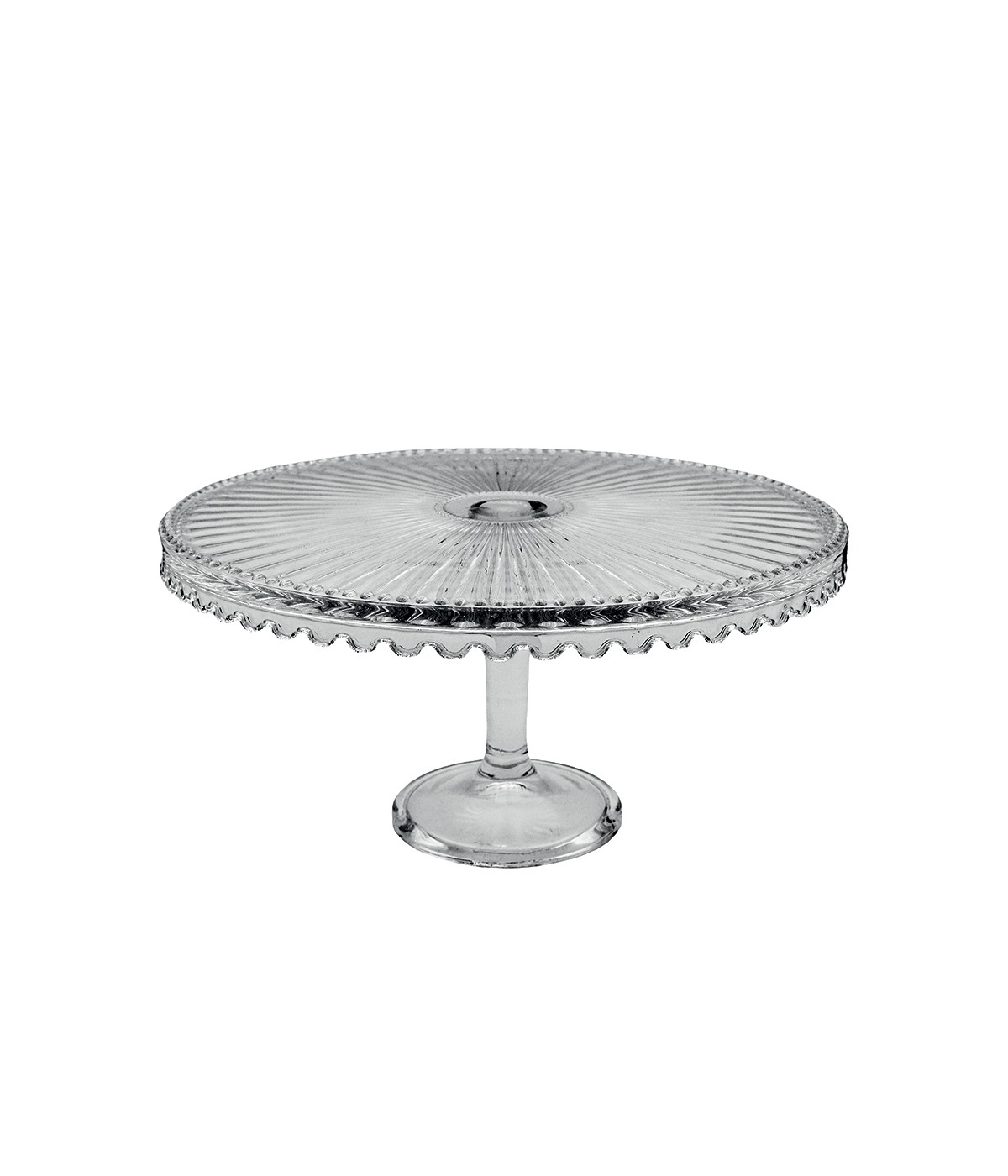 Plat à tarte sur pied en verre moyen modèle 32x32x17cm