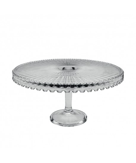 Plat à tarte sur pied en verre moyen modèle 32x32x17cm
