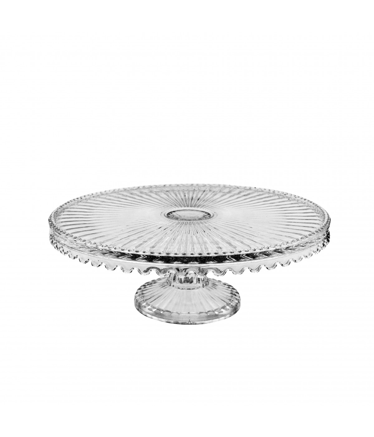 Small glass pedestal tart dish 32x32x12cm