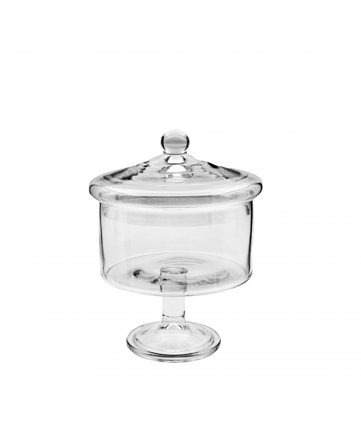 Bonbonnière sur pied en verre 17x17x29cm