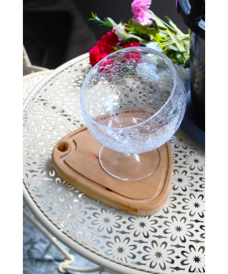 Coupe sur pied en verre effet craquelé 19x19x21cm