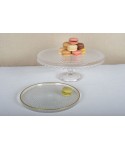 Small glass pedestal tart dish 32x32x12cm
