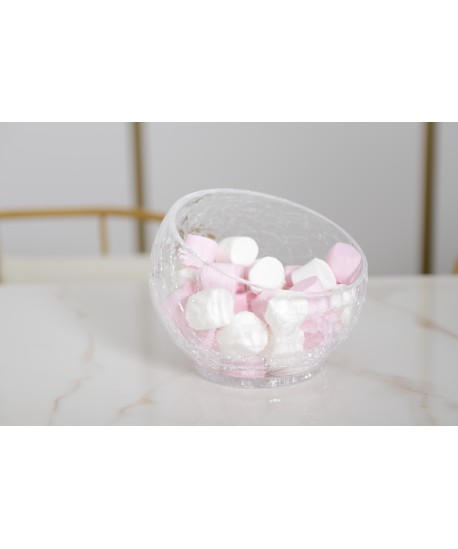 Cracked effect small glass bowl 15x15x13cm