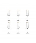 Flûtes à champagne bord doré 210ml - lot de 6
