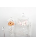 Bonbonnière sur pied en verre 17x17x29cm