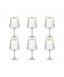 Verres à vin bord doré 360ml - lot de 6