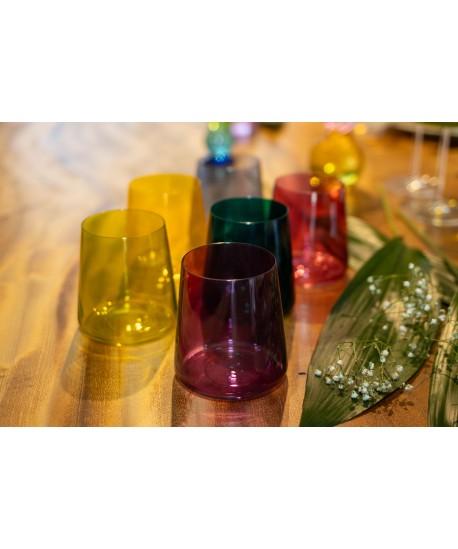 Verres à eau 6 couleurs 300ml - lot de 6