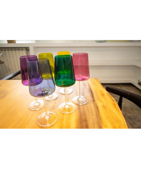 Verres à vin 400ml 6 couleurs - lot de 6