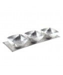 Set de 3 coupelles sur plateau en aluminium