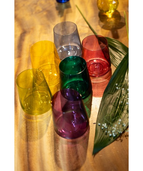 Verres à eau 6 couleurs 300ml - lot de 6