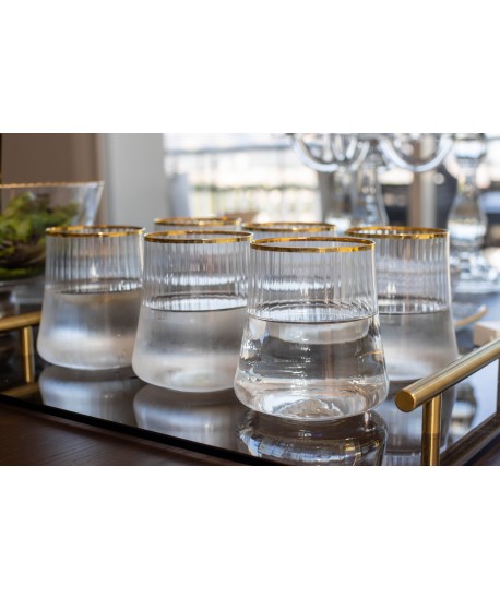Verres à eau bord doré 350ml - lot de 6