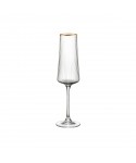 Flûtes à champagne bord doré 210ml - lot de 6