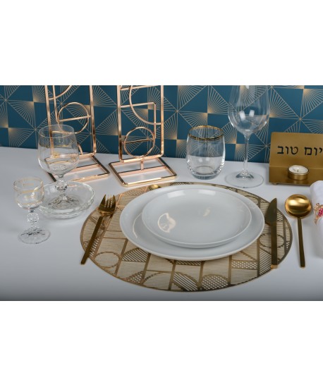 Mini verres à kiddouch maguen doré - lot de 6