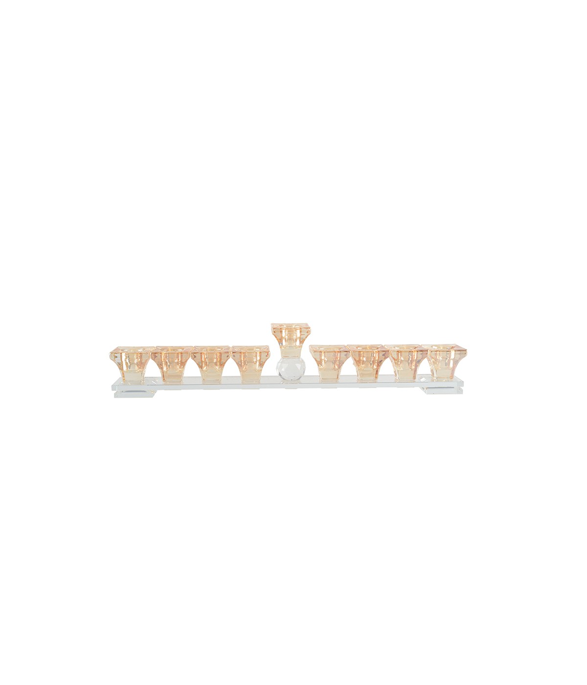 Menorah 9 feux dorée en verre h7cm