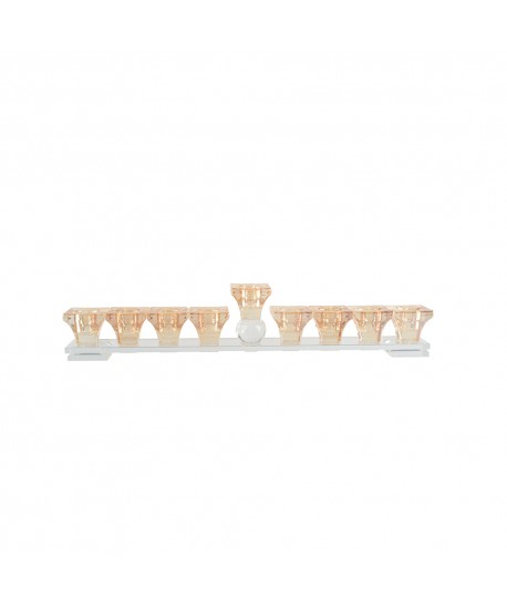 Menorah 9 feux dorée en verre h7cm