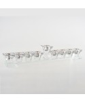 Menorah de cristal plateado de 9 luces h7cm
