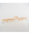 Menorah 9 feux dorée en verre h7cm