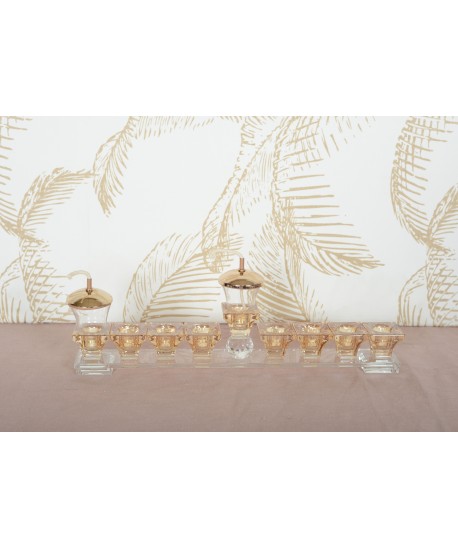 Menorah 9 feux dorée en verre h7cm