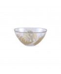 Transparent bowl with golden leaf