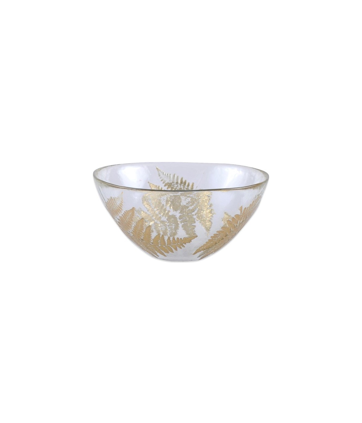 Transparent bowl with golden leaf
