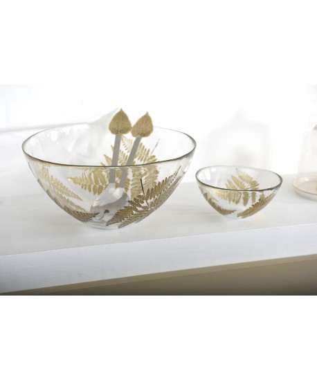 Coupelle transparente feuille dorée