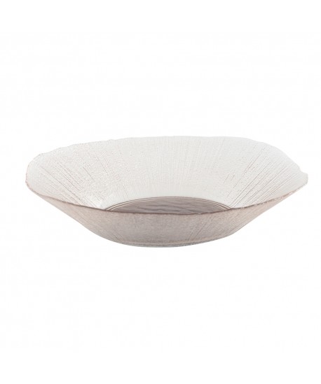 Saladier ovale bord sable transparent 30cm