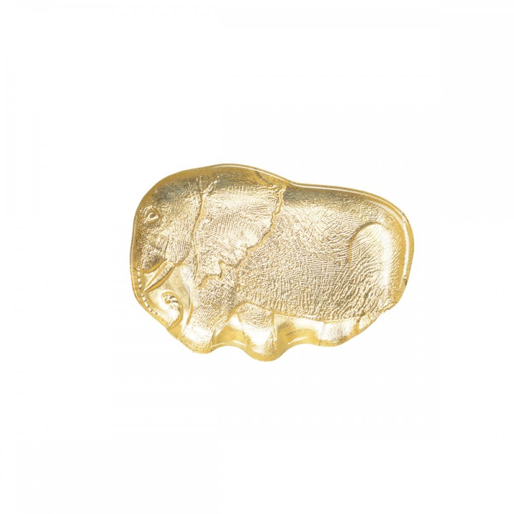 Cracked golden glass elephant bowl 15x22x2cm