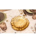 Large golden leaf glass bowl 27x25.5x2.5cm