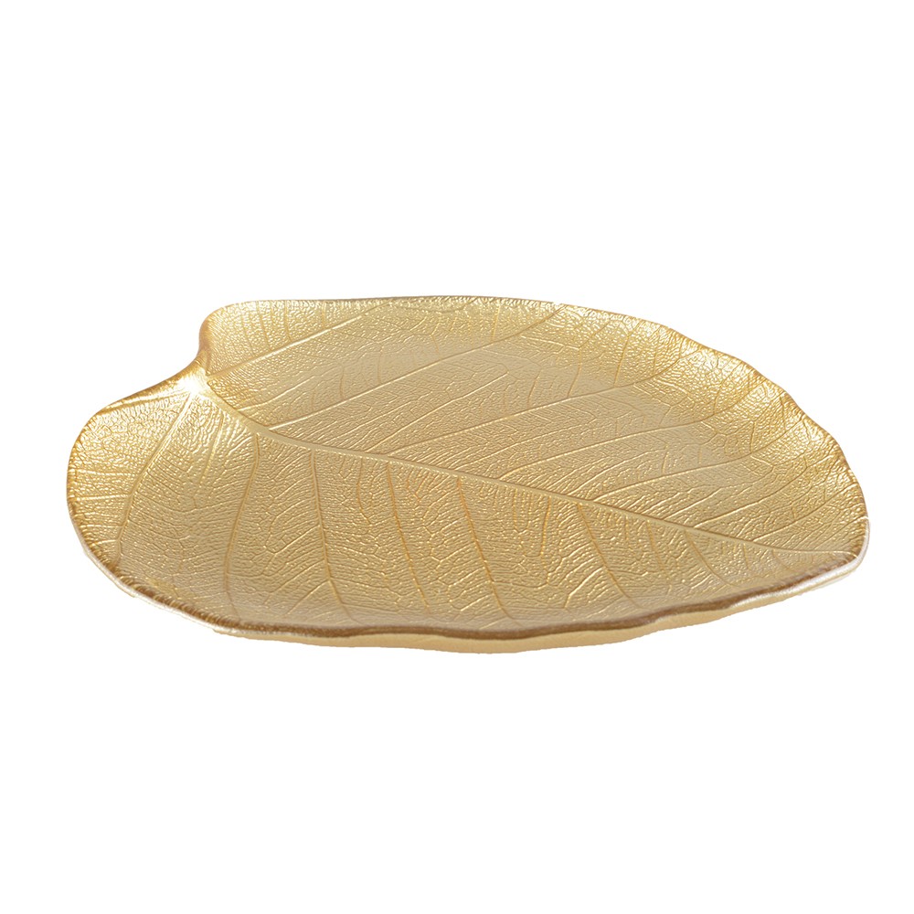 Coupelle feuille dorée grand modèle 27x24x2.5cm