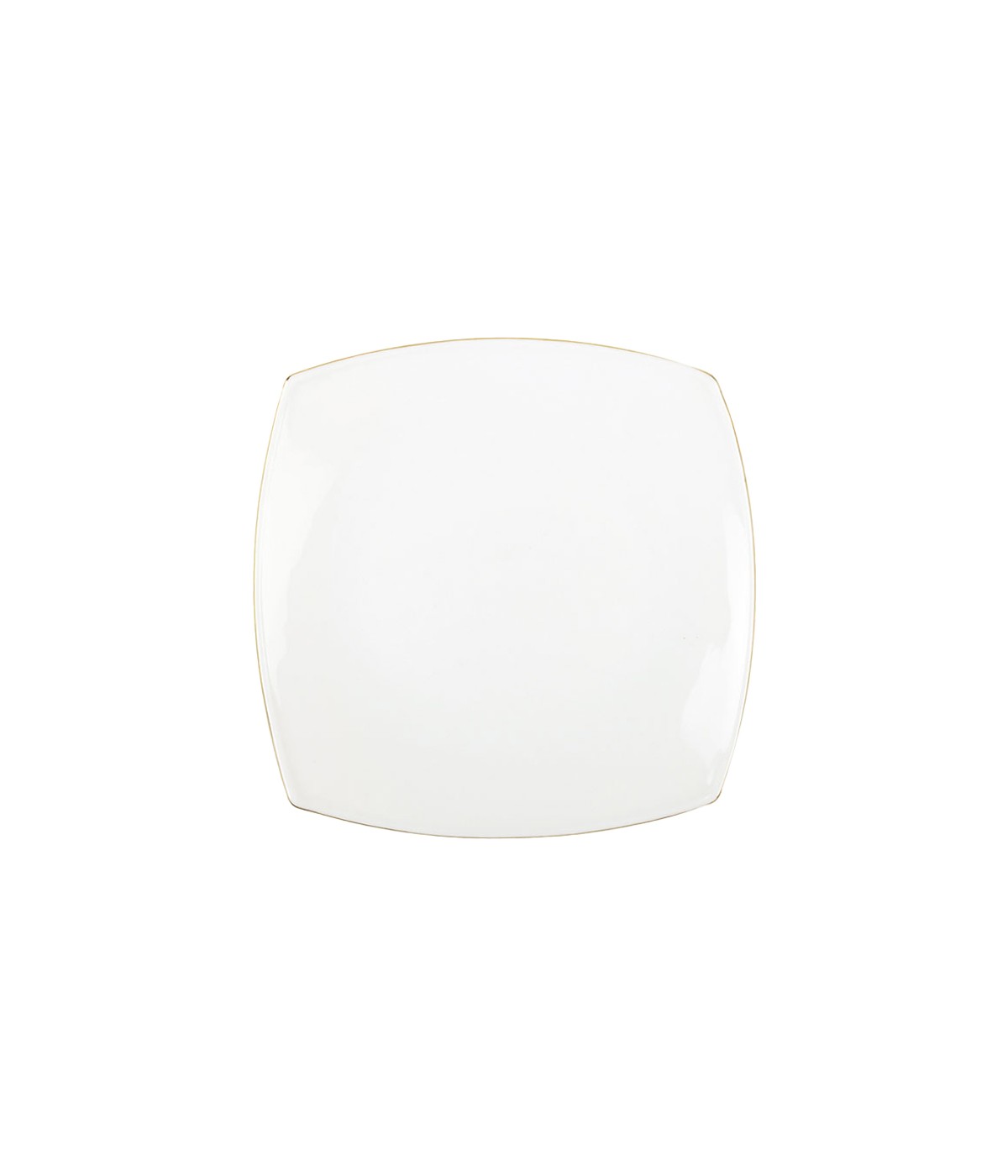 Assiette à dessert carrée bord doré