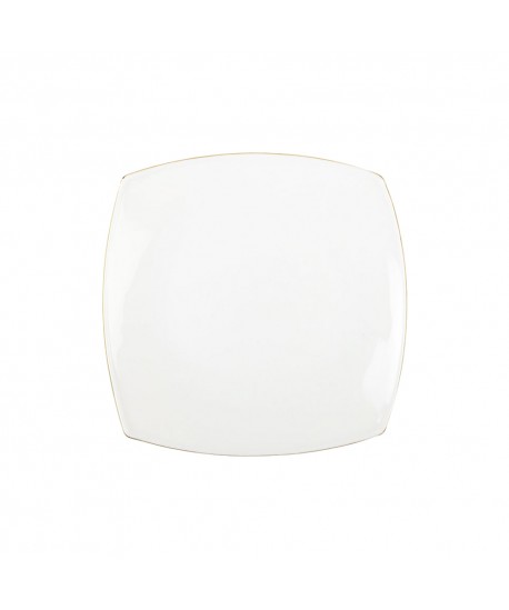 Assiette à dessert carrée bord doré