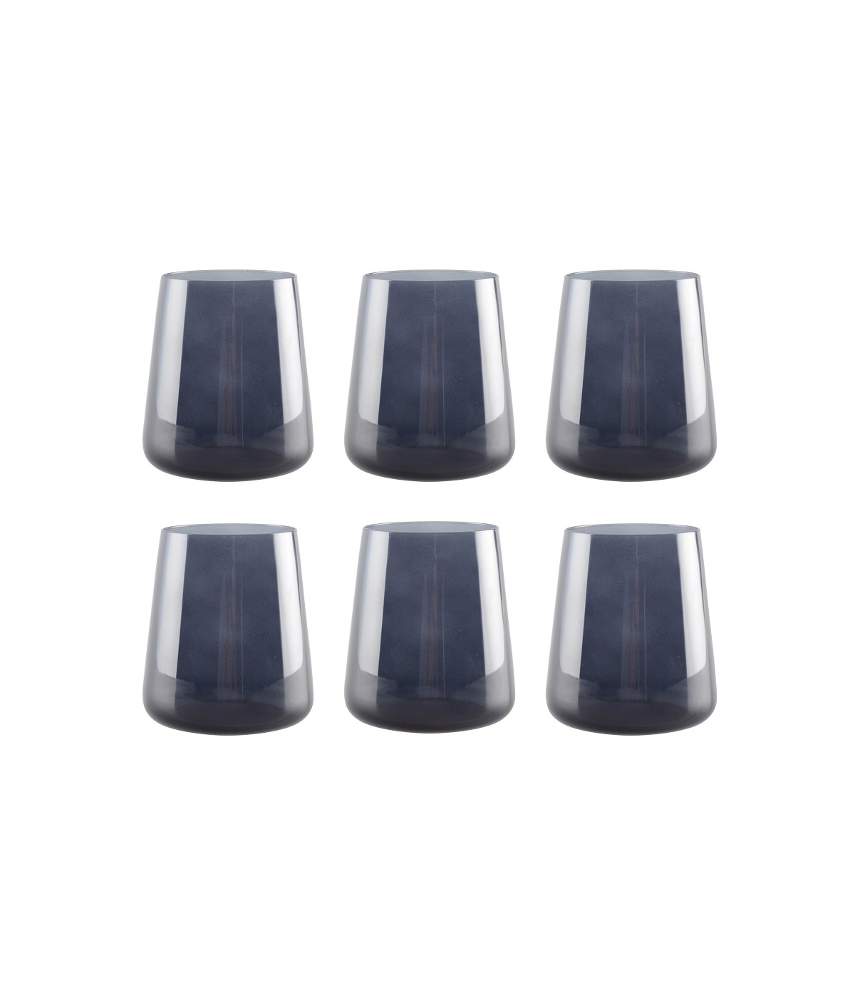 Black water glasses – set of 6