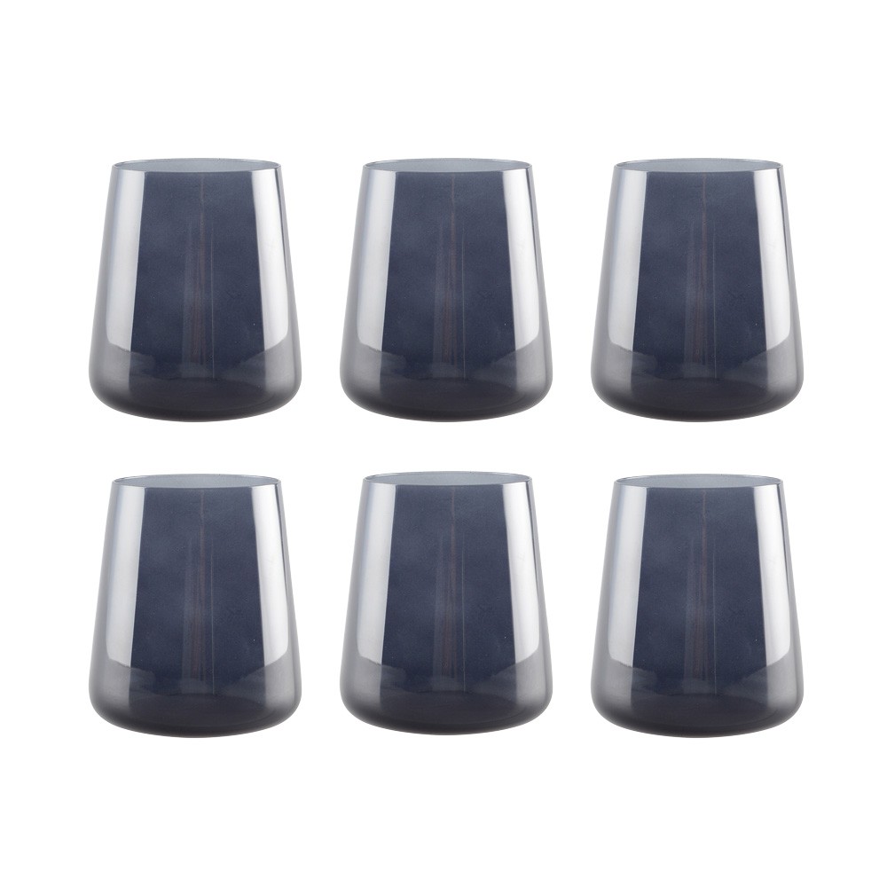 Black water glasses – set of 6