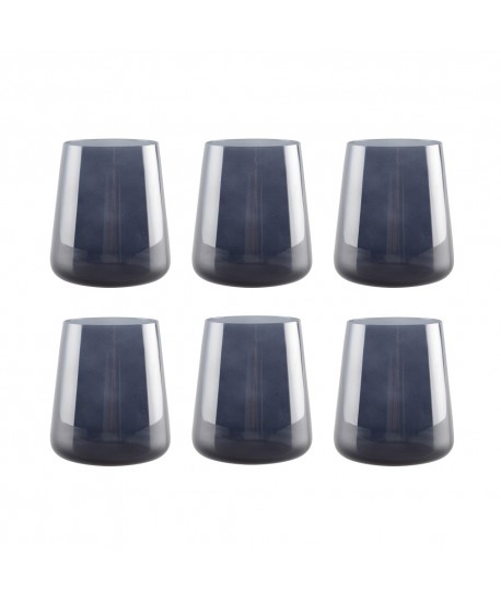 Black water glasses – set of 6