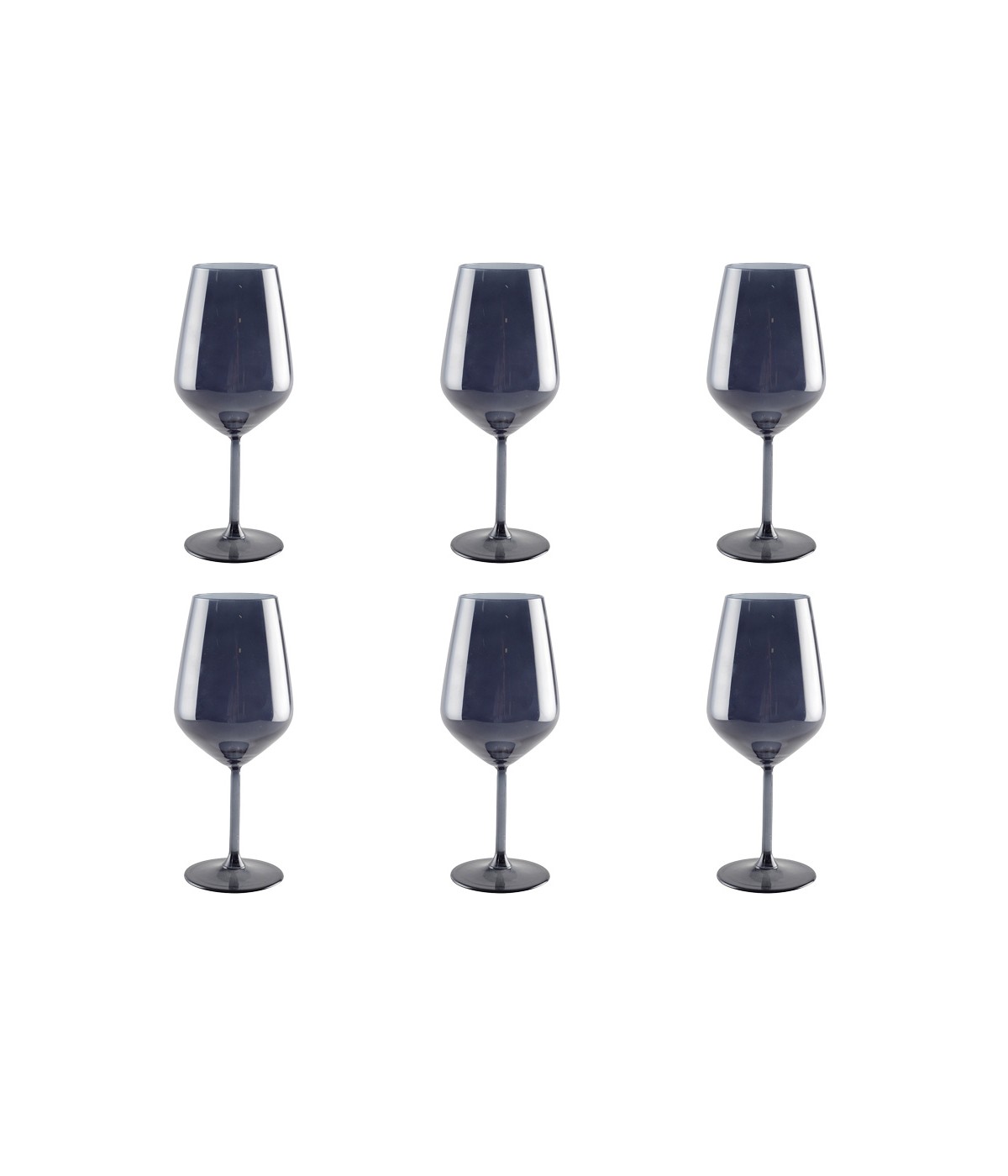 Black wine glasses – set of 6