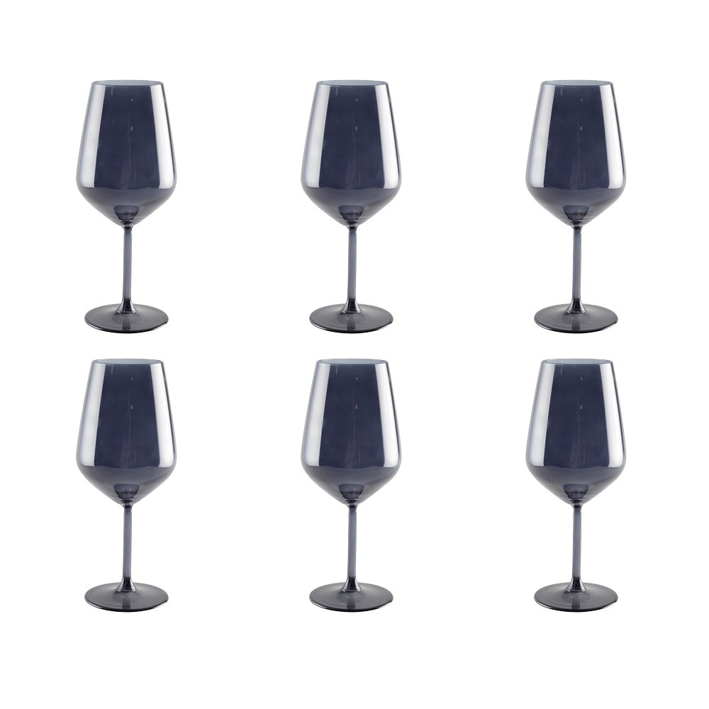 Black wine glasses – set of 6