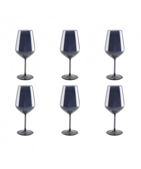 Black wine glasses – set of 6