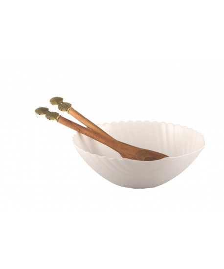White shell salad bowl 24.3cm