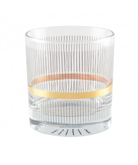 Black & gold whisky glasses – set of 6