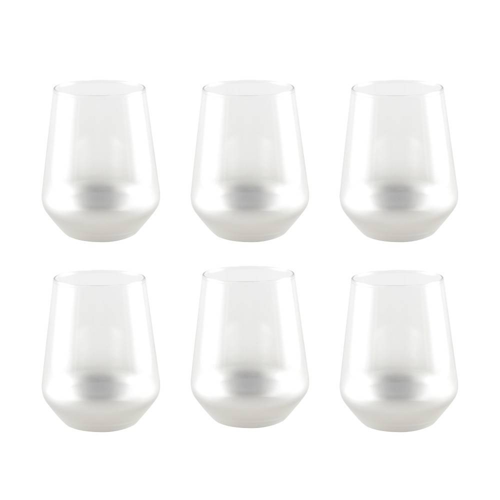 Verres à eau argent glow - lot de 6
