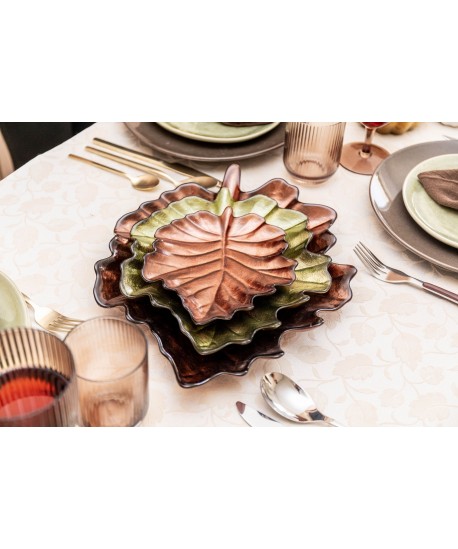 Green leaf bowl 23x28x3.5cm