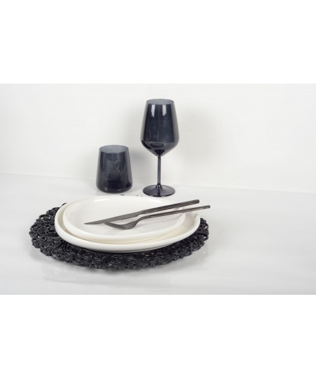 Black water glasses – set of 6