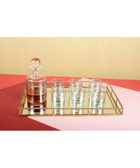 Black & gold whisky glasses – set of 6