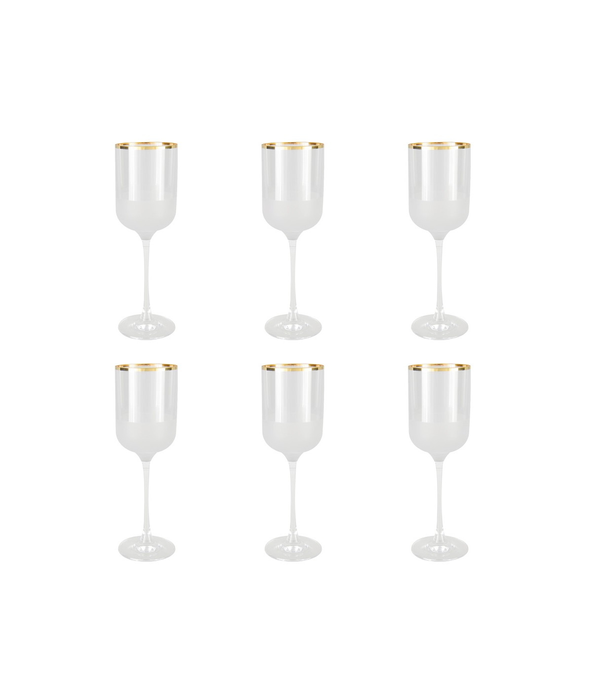 Gold-edged wine glasses Nish – set of 6