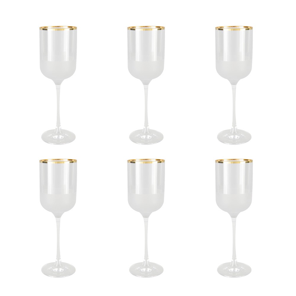 Gold-edged wine glasses Nish – set of 6