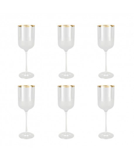 Gold-edged wine glasses Nish – set of 6