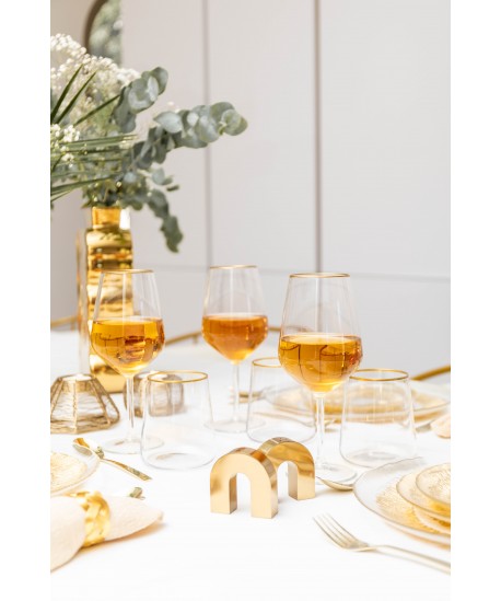 Verres à eau bord doré mat - lot de 6