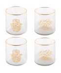 Verres à eau main de fatma et œil doré - lot de 4