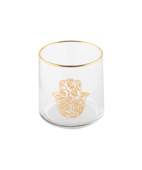 Verres à eau main de fatma et œil doré - lot de 4